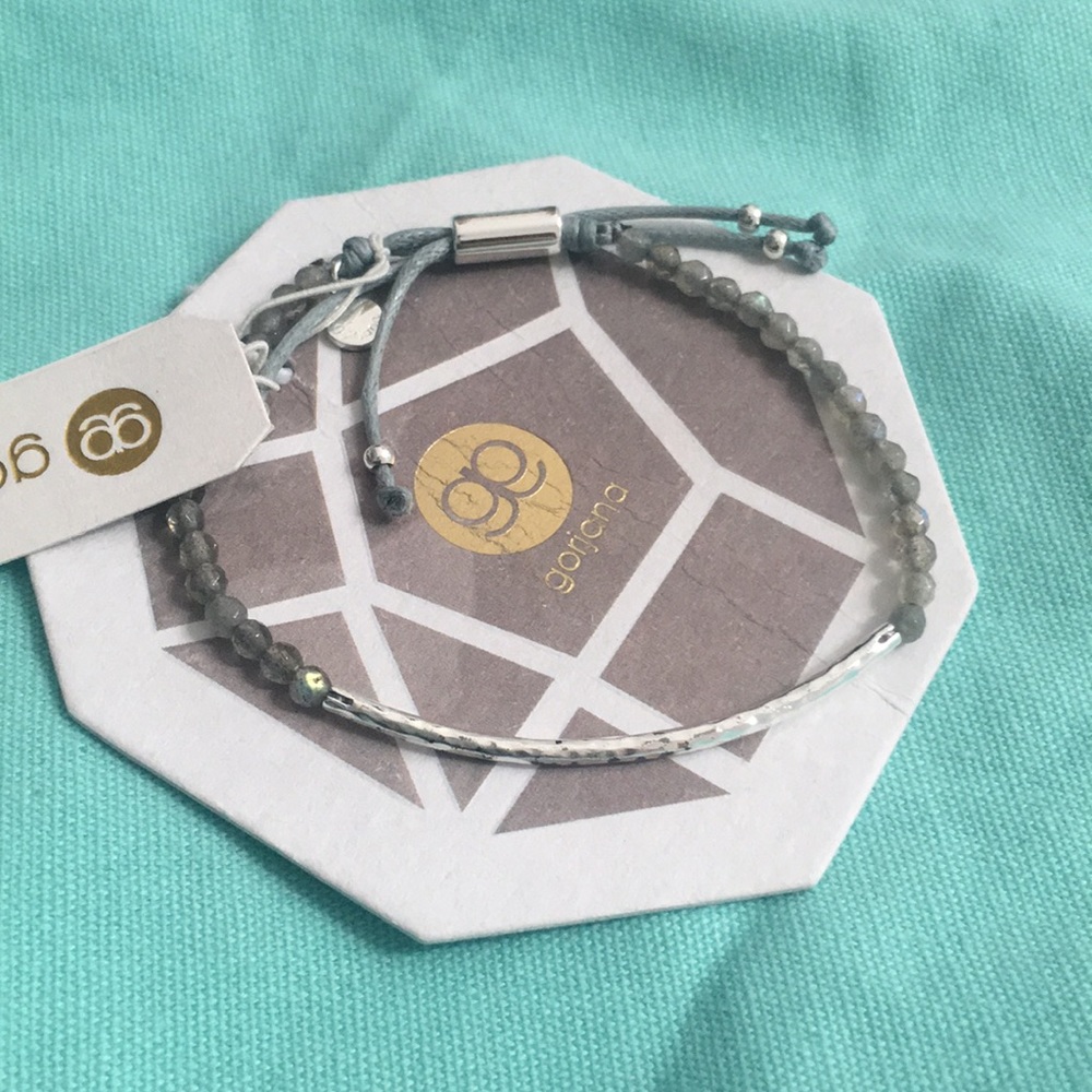 Gorjana beaded detail bracelet- gray blue